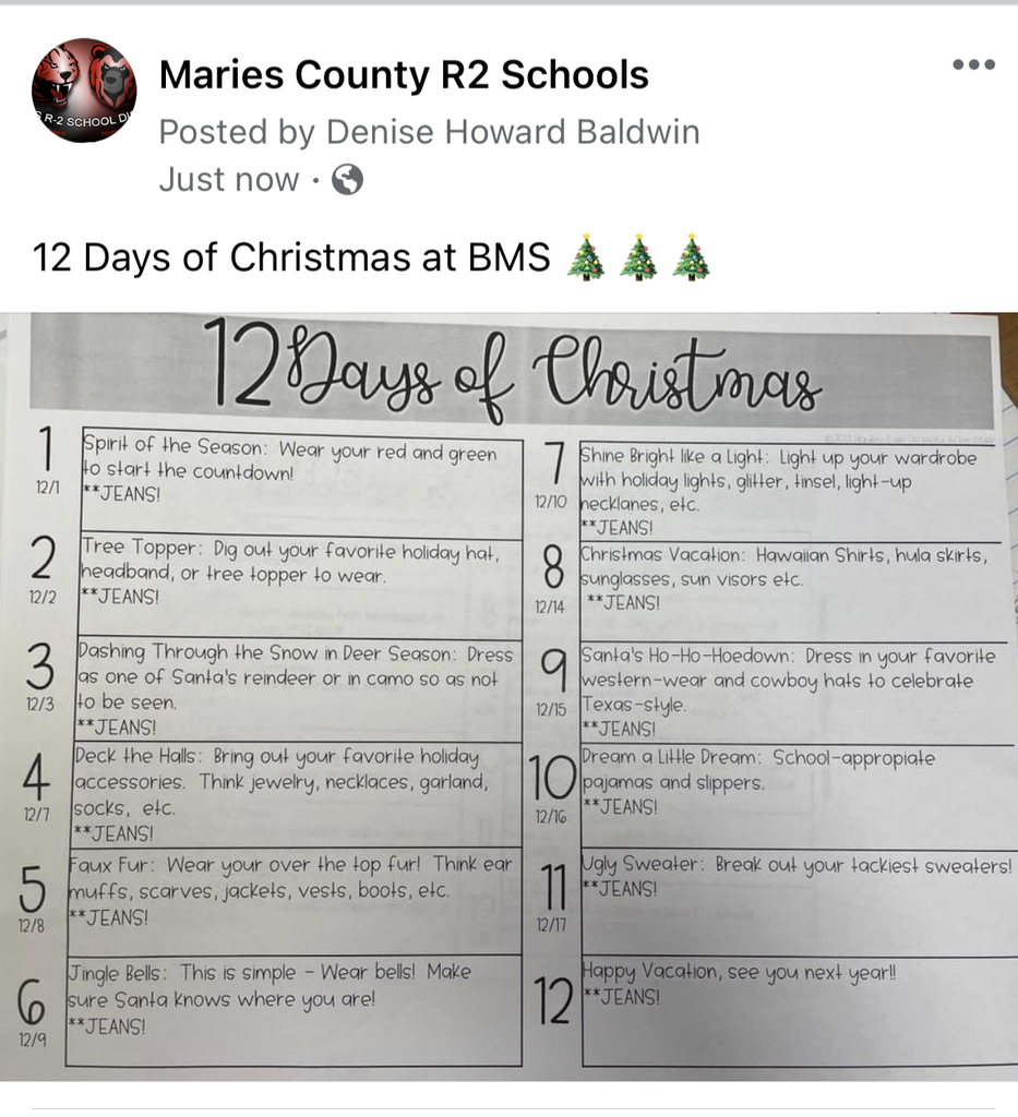 BMS  12 Days of Christmas 